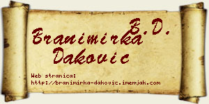 Branimirka Daković vizit kartica